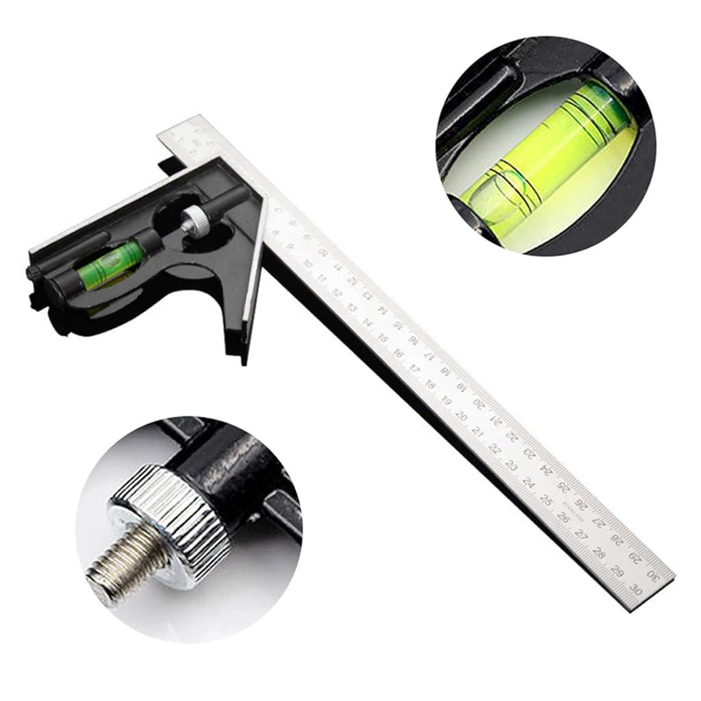 ZIBUYU® Multifunctional Combination Angle Ruler Stainless Steel Adjustable Combination Square Set-Measuring Tools Set(12 Inch) ZIBUYU® Multifunctional Combination Angle Ruler Stainless Steel Adjustable Combination Square Set-Measuring Tools Set(12 Inch)